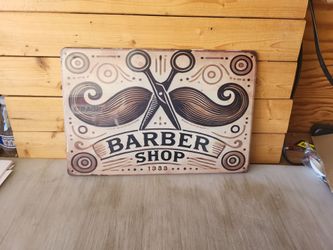 Classic Barbershop Vintage Metal Sign 8"x12"