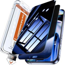 2 Pack 17 Pro Max Privacy Screen Protector [New Upgrade] [Auto Dust Removal] Anti-Spy Tempered Glass Screen Protector