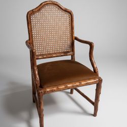 Rare Vintage Hand-Carved Faux Bois Branch Armchair - French Provincial / Rustic Chic