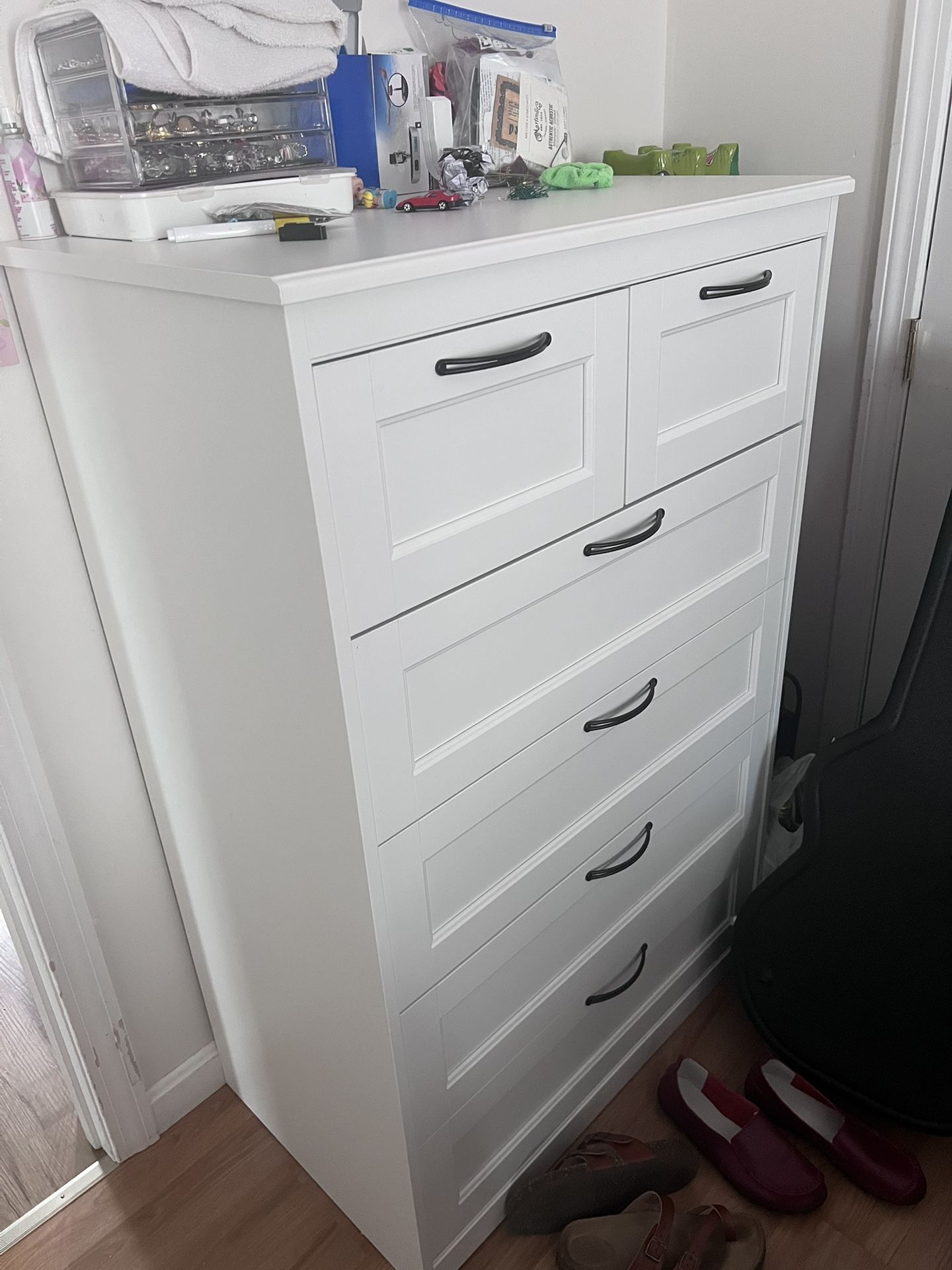 SONGESAND 6-drawer chest, white, 32 1/4x49 5/8 "