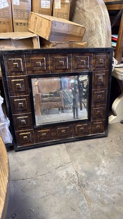 Large Decorative Wall Mirror with Ornate Frame