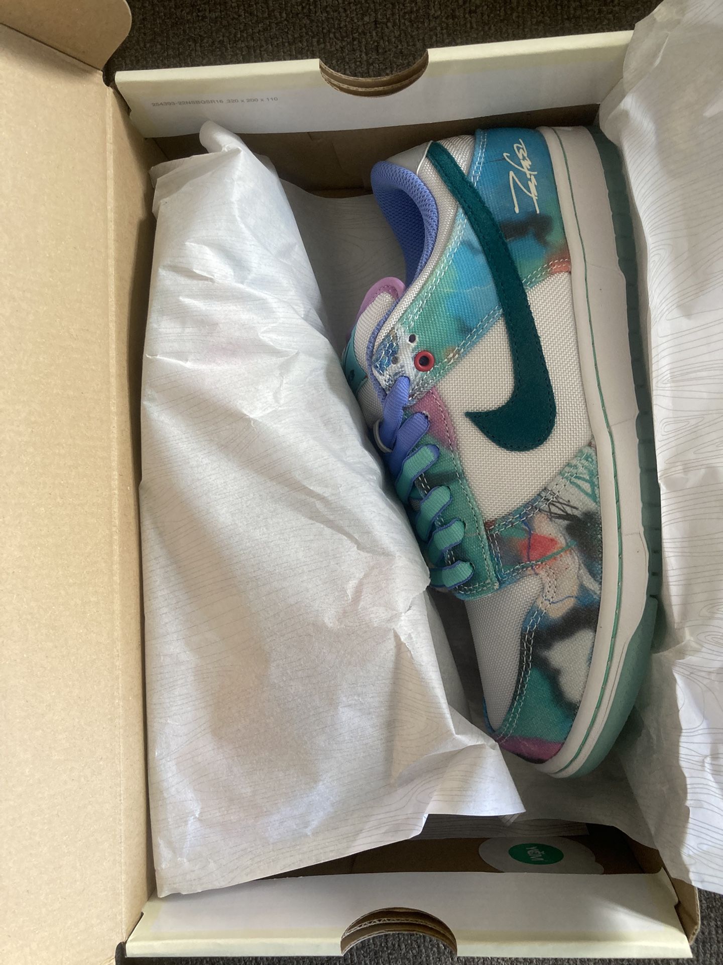 Nike SB Dunk Low Futura Laboratories Bleached Aqua Sneakers Size 8 HF6061-400 DS