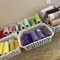 🎀 TULLE DESTASH LOT – 54 ROLLS TOTAL 🎀
