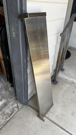 47.5”x11” shelf (brushed nickel/stainless steel and white) good condition