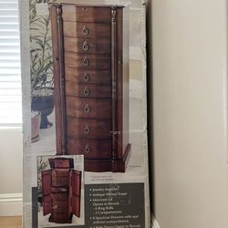 Antique Walnut Jewelry Armoire