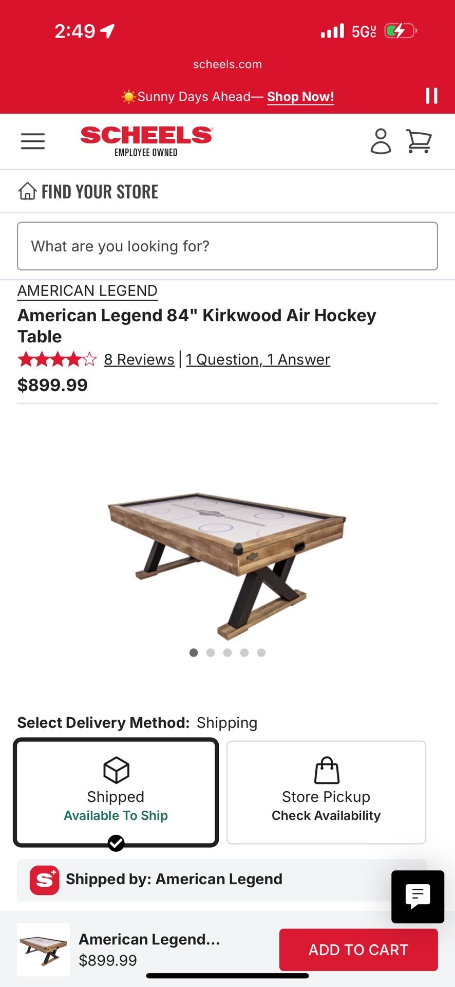 Brand New Air Hockey Table 84” $899 Online