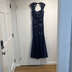 Navy Blue Formal Dress Used Once Size 12