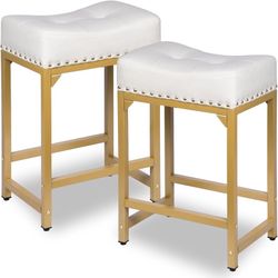 Bar Stools Set of 2, Counter Height Bar Stools