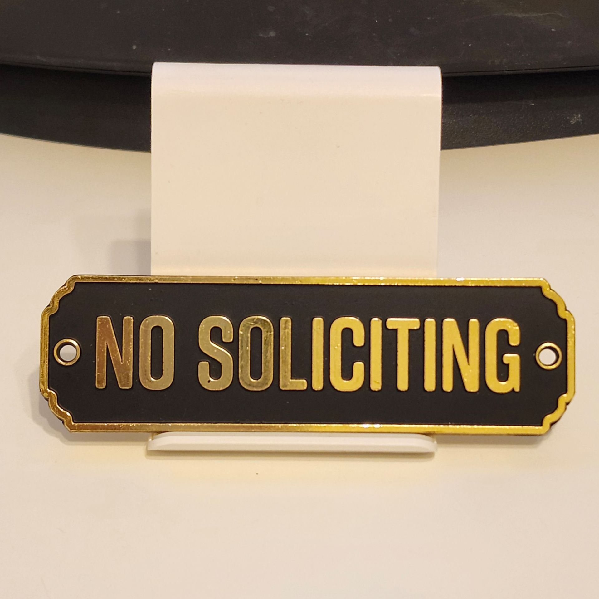 No Soliciting Sign Black Gold
