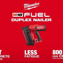 Milwaukee M18 Fuel Duplex Nailer Brand New In The Box!! 