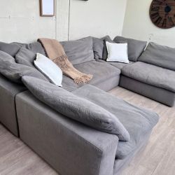 WE DELIVER! 🚚 - Bob’s Furniture “Dream” Gray Cloud Modular Modern Deep-Seated U Sectional Couch