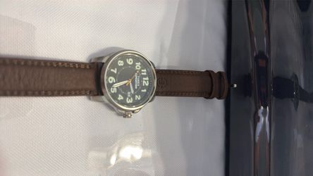 Timex Expedition WR50M Indiglo Field Watch T44921 Brown Leather Quartz Working