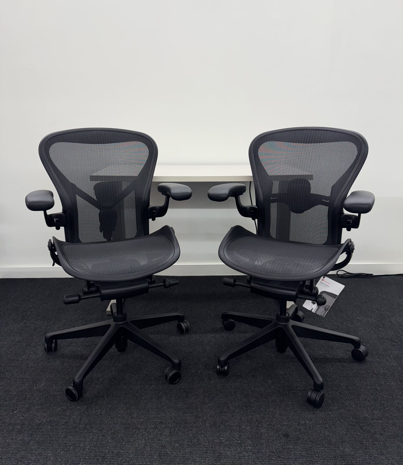 BRAND NEW HERMAN MILLER REMASTERED AERON CHAIRS SIZE B, ONYX (BLACK) FULLY LOADED WITH POSTURE FIT SL! & SEMI LOADED!