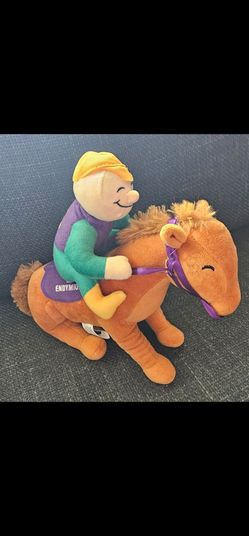 Krewe of Endymion Jockey Mascot on Horse Mardi Gras Plush Throw