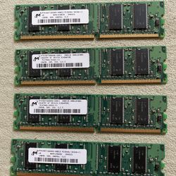 Micron 2x 128 MB + 2x 256MB PC3200 DDR RAM Memory 