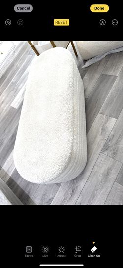 Bouclé storage bench / ottoman 