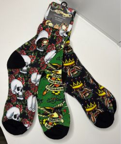 Ed Hardy Cushioned Crew Socks 3-Pack