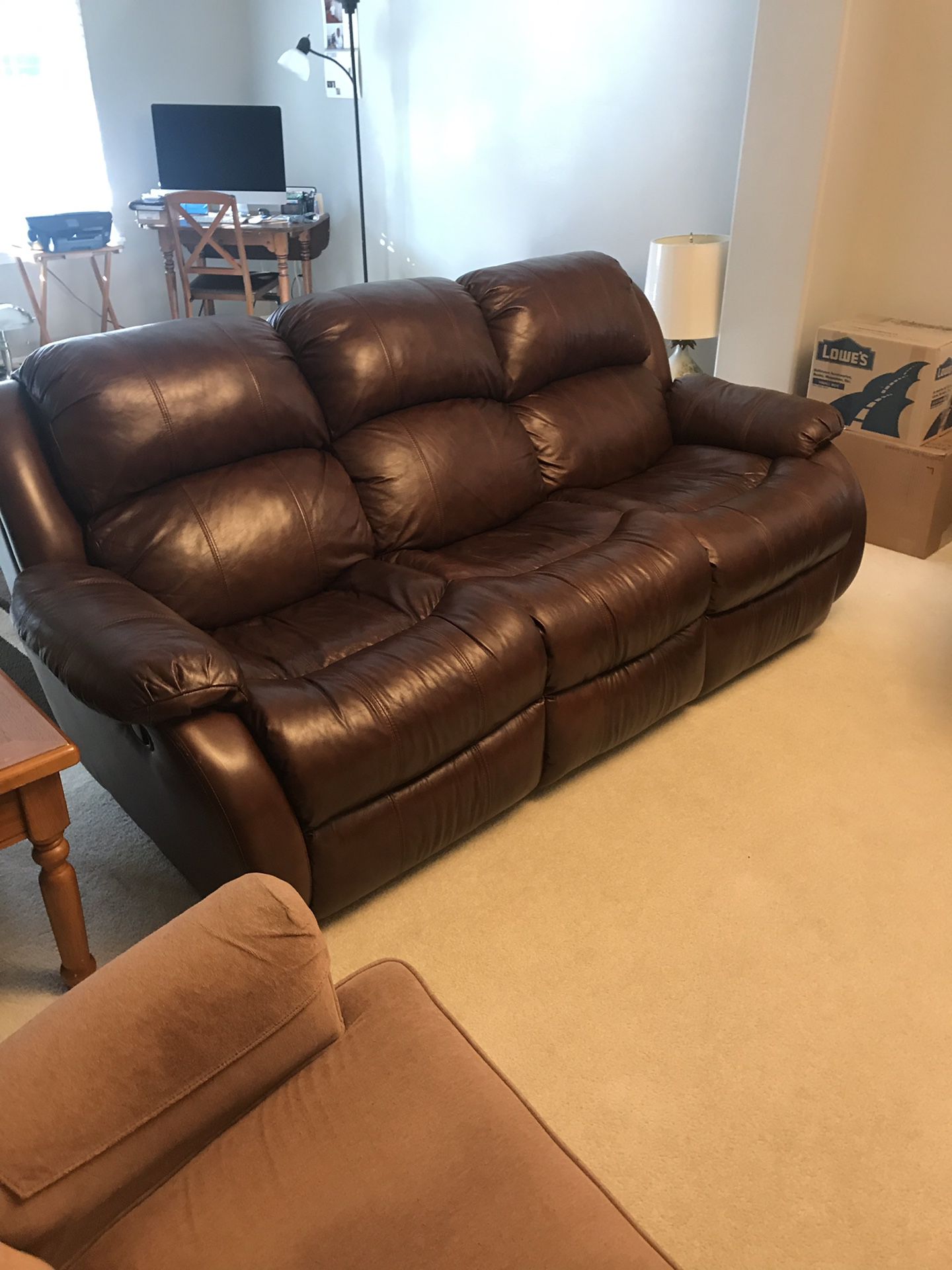 Leather Couch and matching recliner