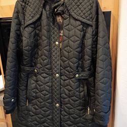 Women's Quilted Waterproof Jacket Weatherproof Size Large 8.00