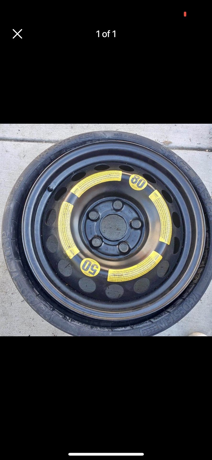 2008 2009 2010 2011 2012 PORSCHE CAYENNE S 195/80R17 COLLAPSIBLE SPARE TIRE W/ Jack