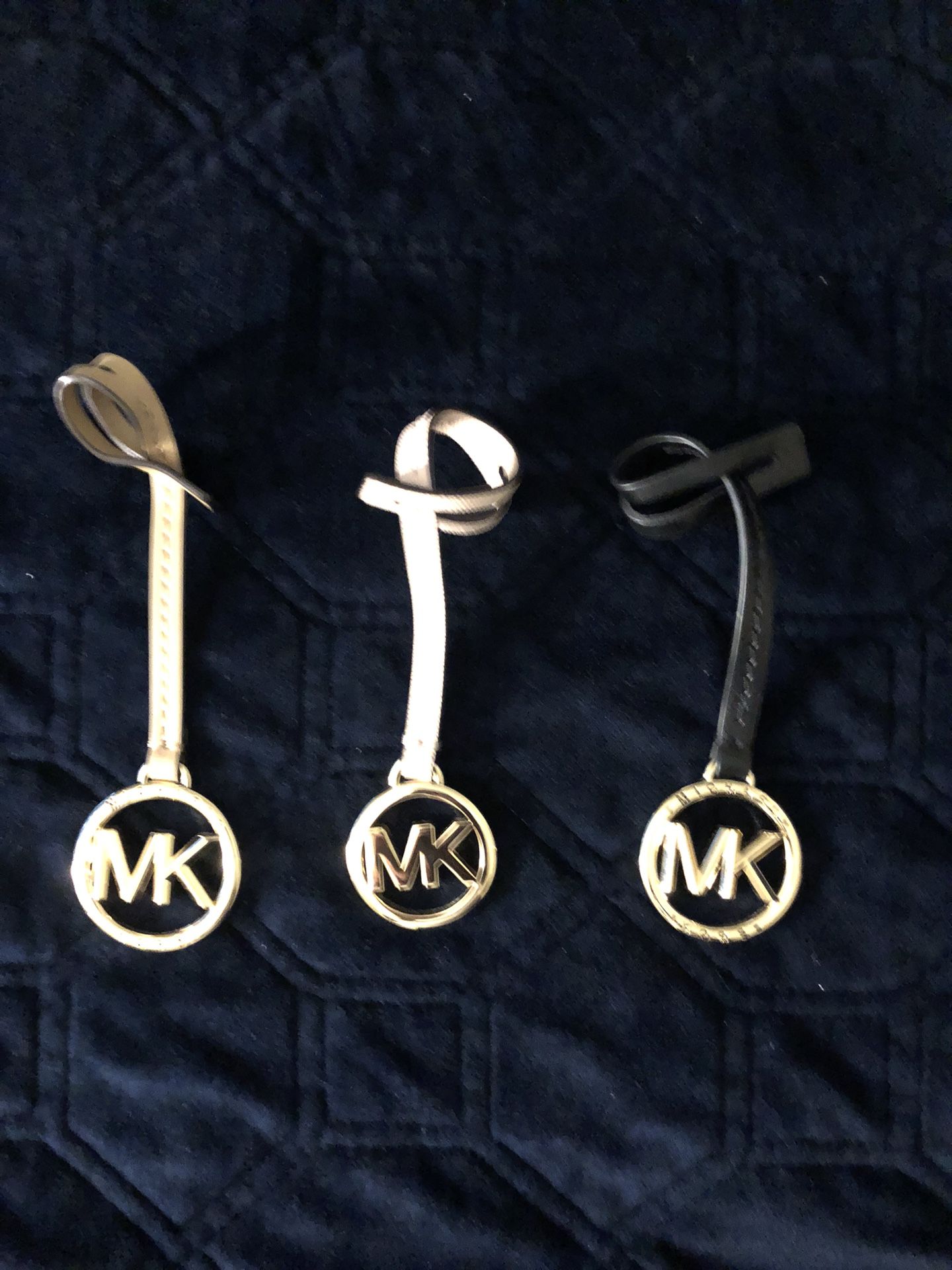 Lot of 3 MICHAEL KORS Metal GOLD MK Logo Hang Tag
