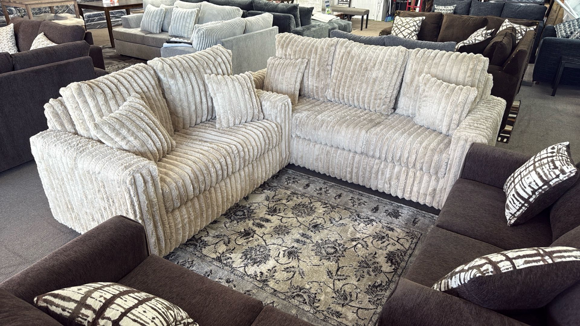 Furry Soft Sofa & loveseat Corduroy