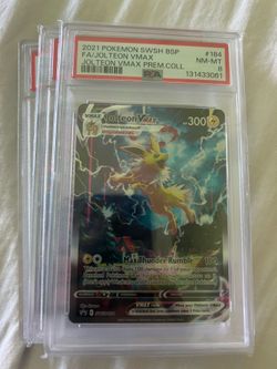All my Pokemon slabs (Jolteon Vmax psa8, oricorio ex psa9, mega charizard x ex psa8)