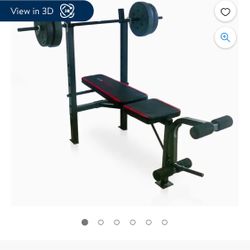 CAP Strength Adjustable Standard Combo Weight Bench with Rack and Leg Extension and 90 lb. Vinyl Weight Set