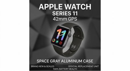 Apple Watch Series 11 42mm GPS Space Gray - Brand New Official Apple Replacement (Sealed)