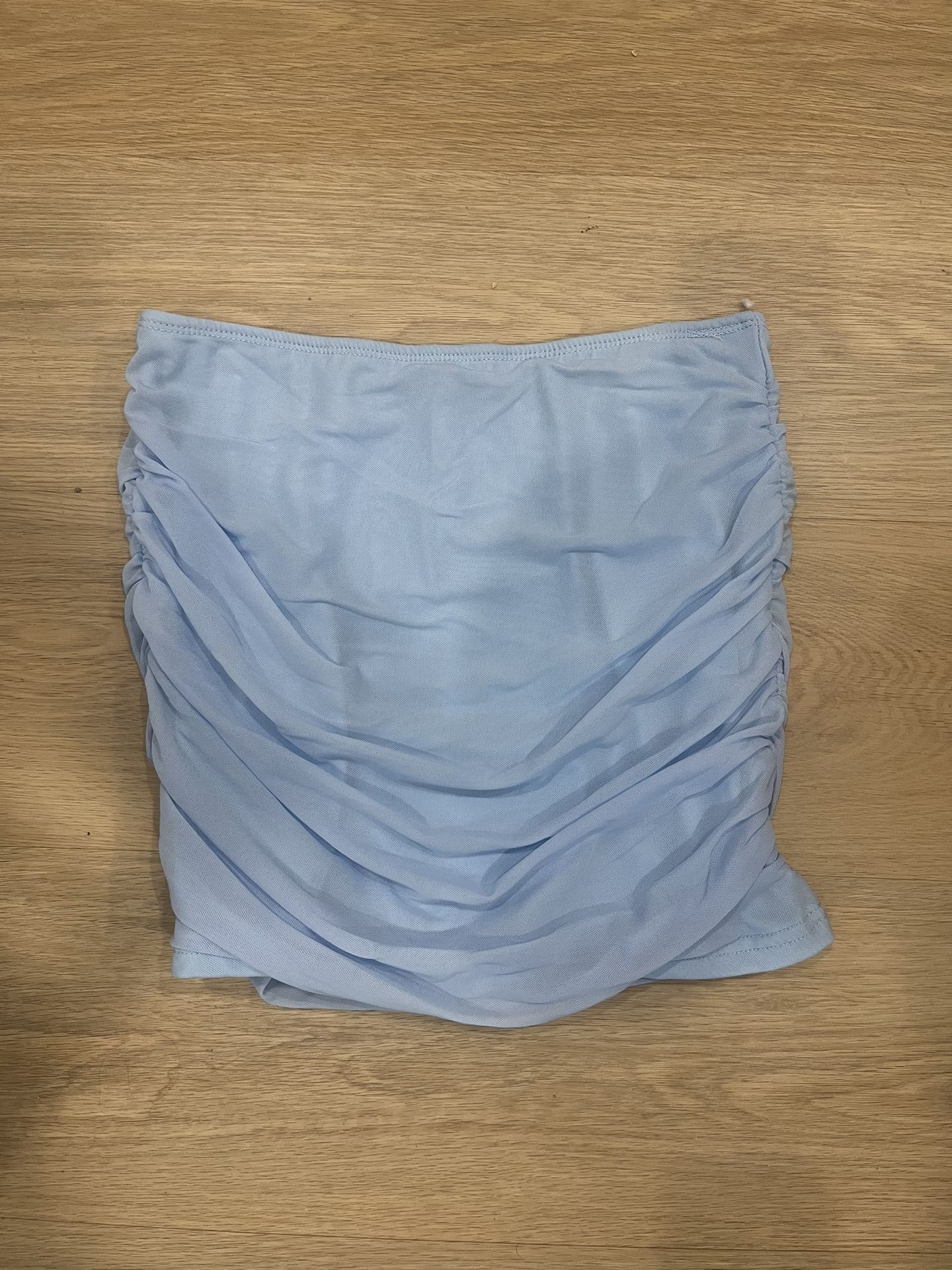 Blue Ruched Skirt