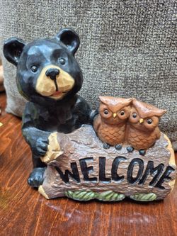 Welcom Garden Decor H approx  8", W 7"1/2, Resin, Solid