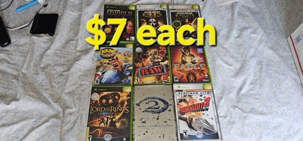 Original Xbox Games $7 Each