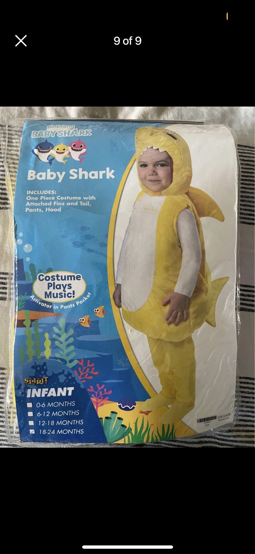 Baby Shark Costume 18-24months