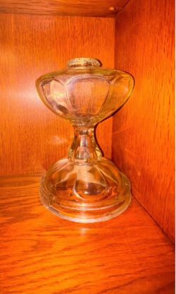 Vintage Clear Glass Oil Lamp Base