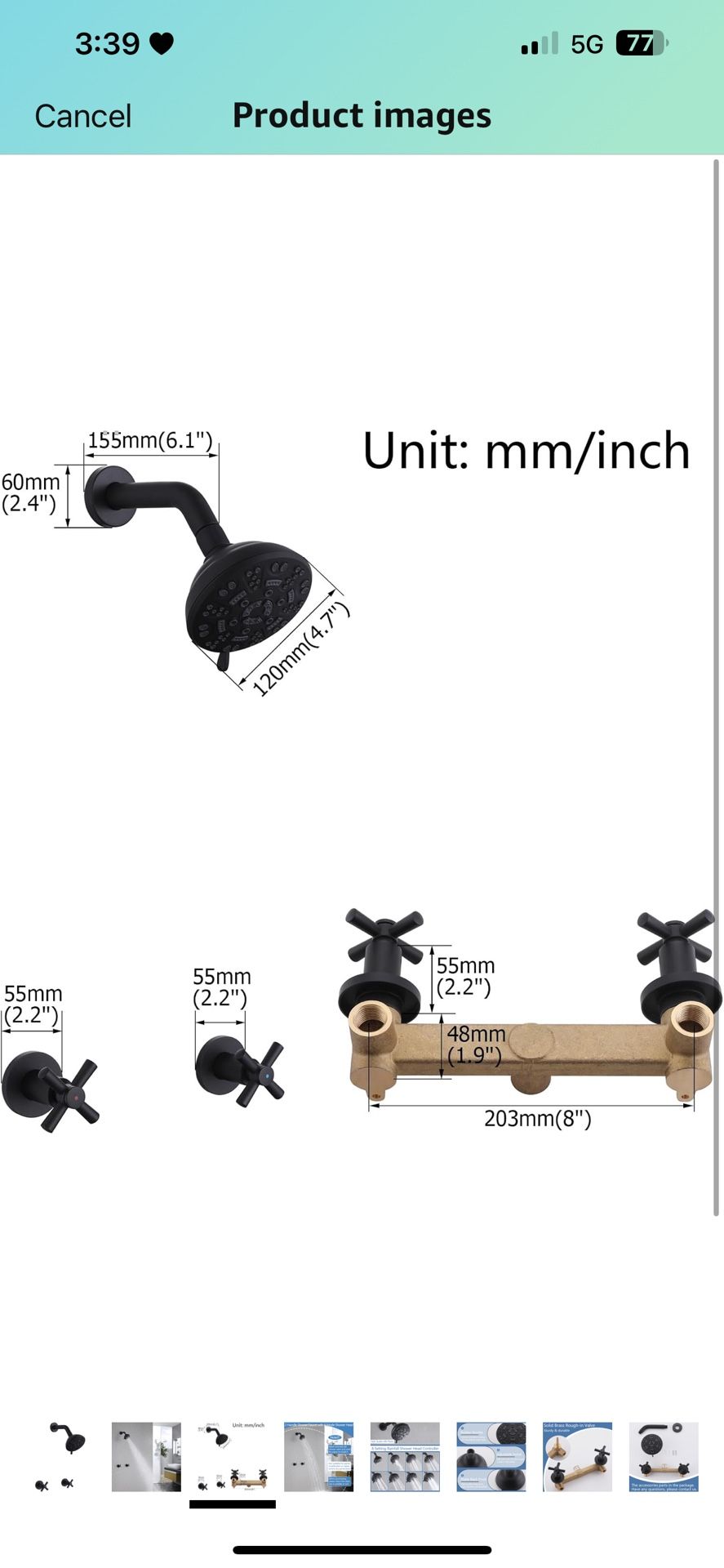 2 Handle Shower Faucet,Wall Mounted Two Handles