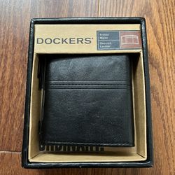 Black, Dockers, Men’s, Slim, Trifold, Genuine, Leather Wallet: New