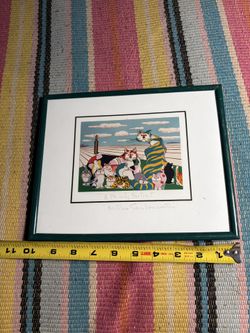 Artist MITSUO SANBONMATSU "Matisse", "Attachment" Cat Prints 