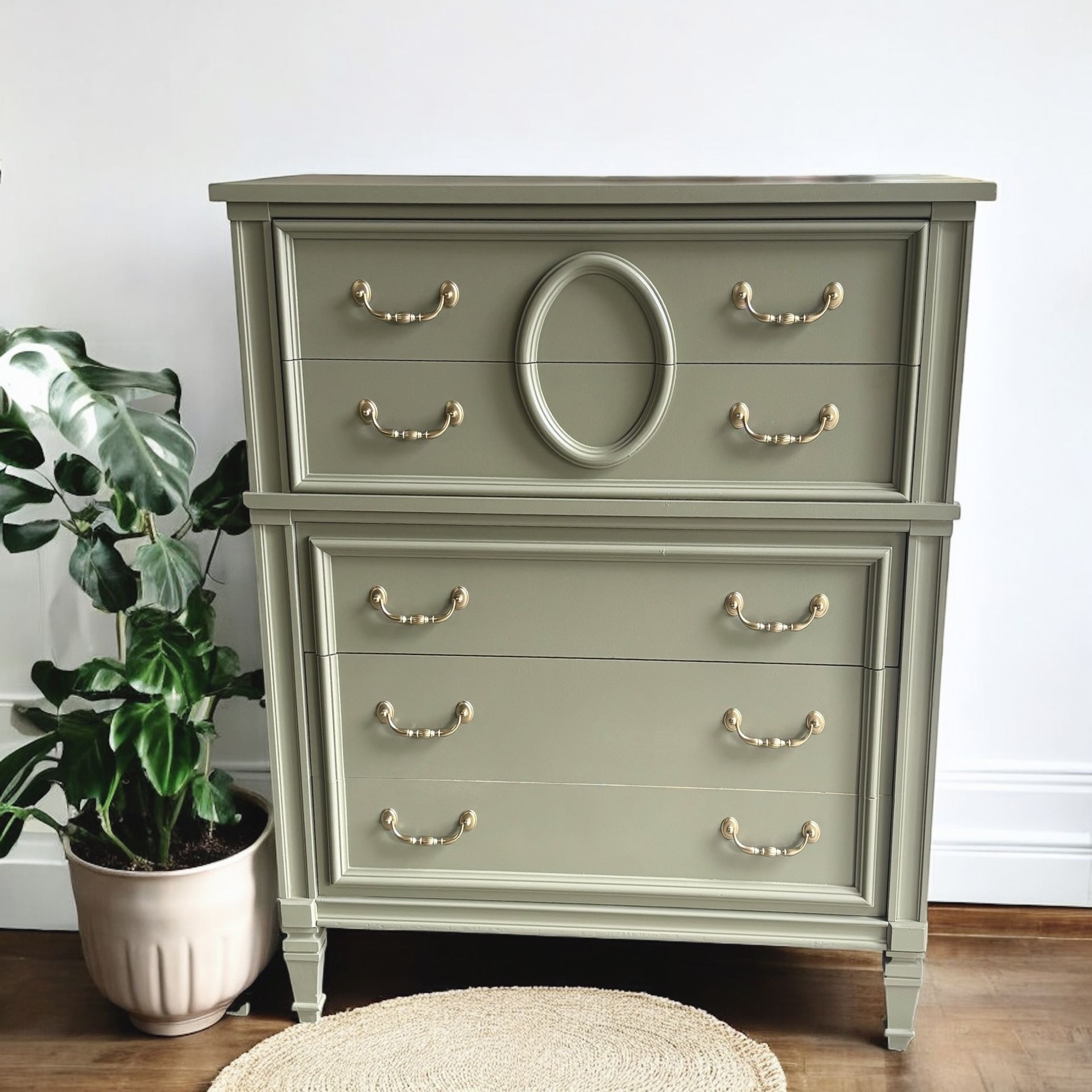 Vintage MCM Green Dresser 