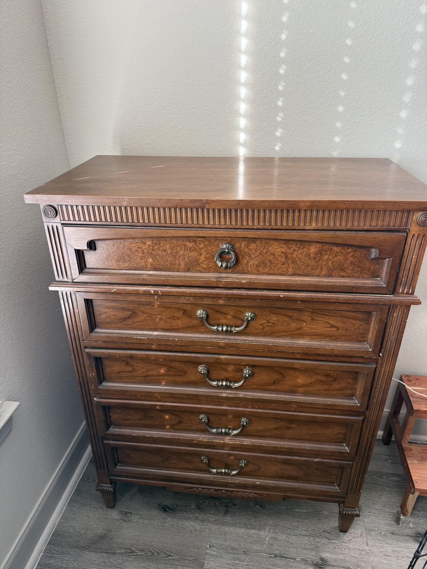 Wooden In Dresser and Night Stand 