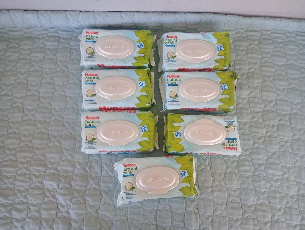 7 pk Huggies Natural Care Refreshing Clean Wipes 56 wipes on each package 