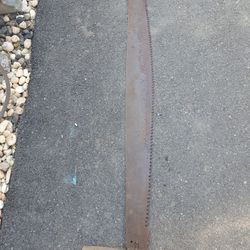 antique 2 Person saw with wooden handles