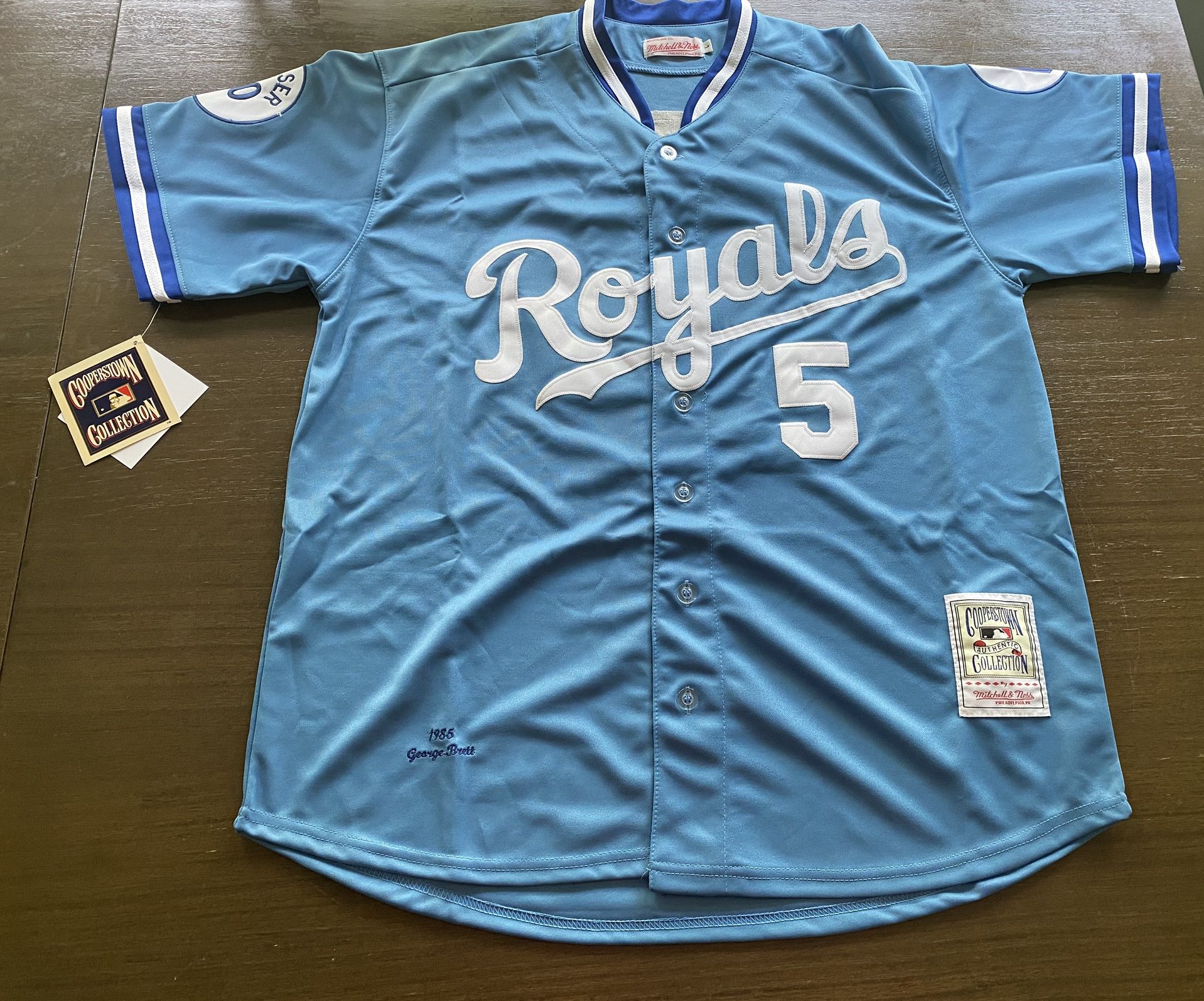 George Brett Kansas City Royals Baseball MLB New Large HOF Short Sleeve Jersey