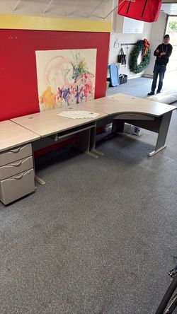 L-Shaped Office Desk with  file drawer