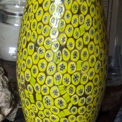 Thick Glass Yellow Glass Vase
