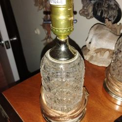 Antique Hard Wired Cut Glass Table Lamps