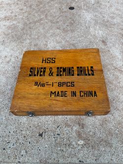 8-Piece HSS Silver & Deming Drill Bit Set 9/16”–1”