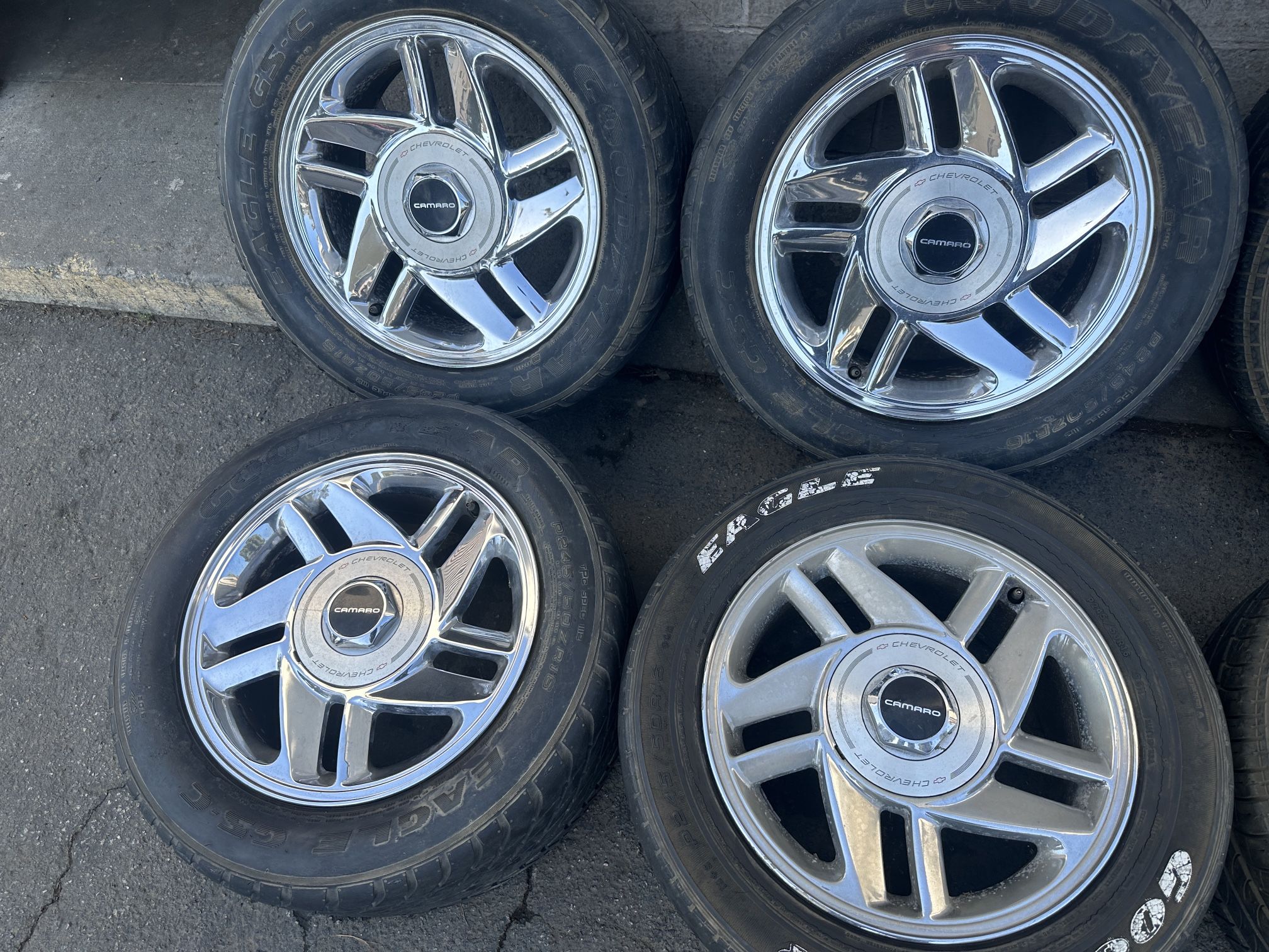 Chrome 16 inch original 93-96 Chevy camaro rims and caps 5 on 4.75