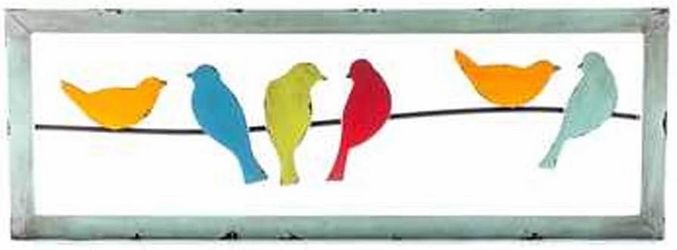 Colorful Birds on a Wire Framed Wall Art