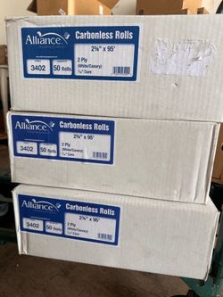 Carbonless Rolls 50 Rolls 3402 2 3/4 x 95’ 2 Ply