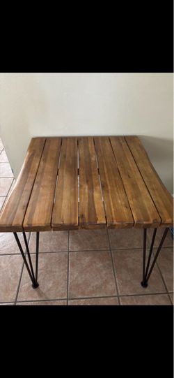 Metal & Wood Table 29”H 32 1/4” W